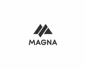 Abstract letter M logo design template. Universal mountains iceberg adventure sign. Vector illustration.