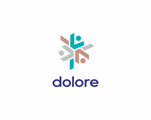 Creative people logo. Universal team care support icon.  illustration.