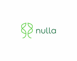 Abstract graceful tree logo. Creative brain thinking idea sign. Environment protection concept.  illustration.