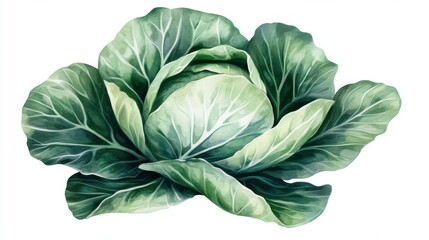 Green cabbage isolated on white background