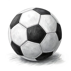 black and white soccer ball isolated on white background PNG.AI GENERATED