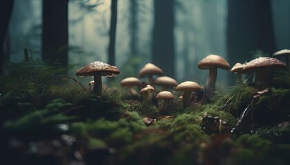mushrooms in the forest