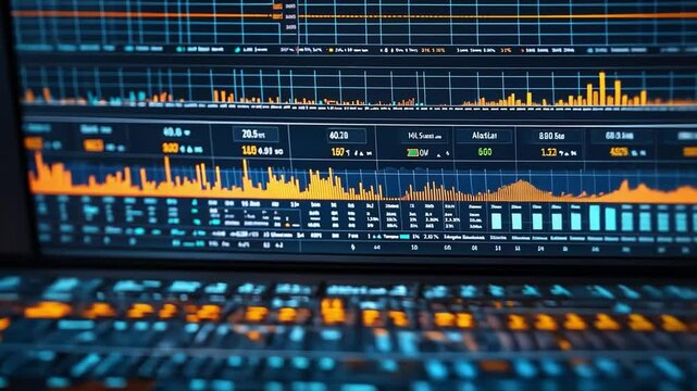 Data Visualization: A close-up shot of a laptop screen displaying a complex array of data visualizations, highlighting the interconnectedness of information and the power of data analysis.