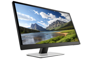 computer screen pc monitor isolated on white background PNG.AI GENERATED