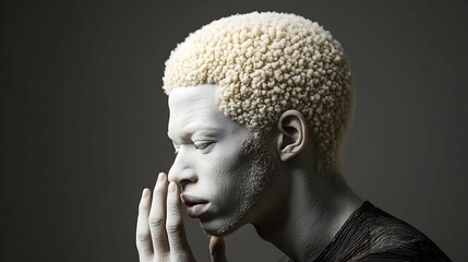 Closeup Portrait of a Man with White Skin and Short Hair