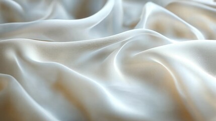 Fototapeta premium Soft, flowing fabric drapes in a light cream color