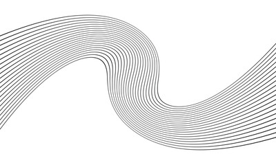 abstract trendy black curved thin line pattern art perfect for background.