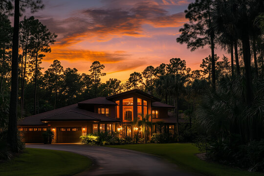 sunset over the city