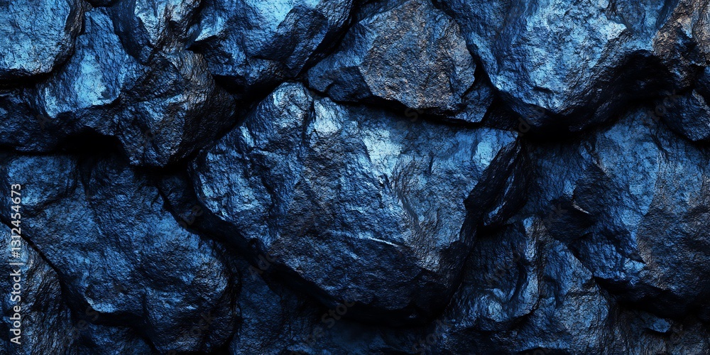 Poster textured blue rock surface with unique patterns and depth