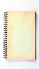 Blank spiral notepad, isolated on white background, clean, office supplies, writing