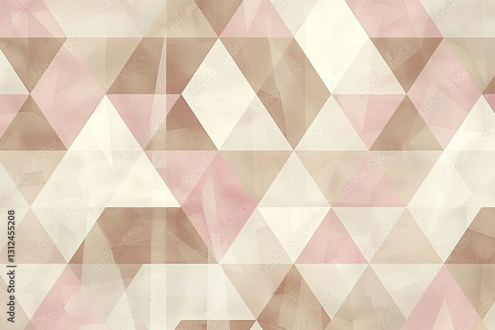 Poster soft beige and brown triangular geometric abstract pattern