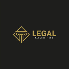 Law logo with pillars vector