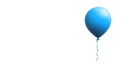 Single light blue balloon floating with transparent background