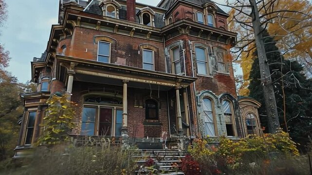 Altes viktorianisches Haus im Herbst