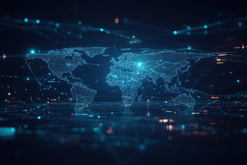 world map on digital background