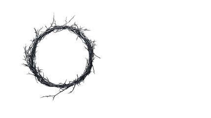 A crown of thorns in the shape of an O isolated on transparent background (4)
