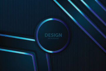 Dark blue abstract design background with glowing lines, website template