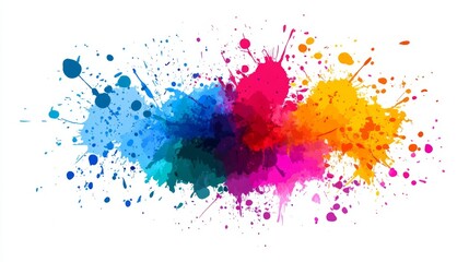 Vivid color splash on white background for creative art and design projects