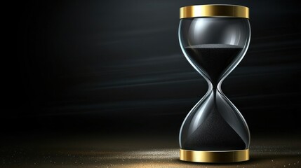 Empty hourglass on dark background, time lapse,  future, potential, conceptual