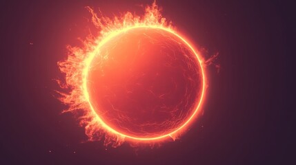 Obraz premium Fiery solar phenomenon with glowing sun and radiating heat for cosmic exploration theme