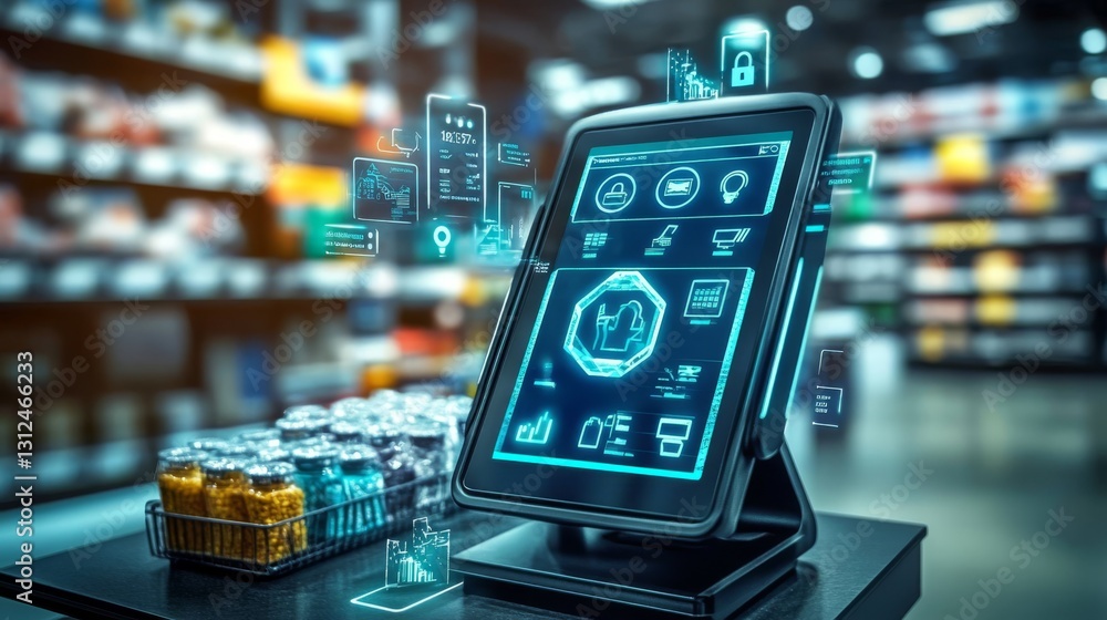 Aufkleber an advanced pointofsale system effectively highlights critical cybersecurity features that are essen