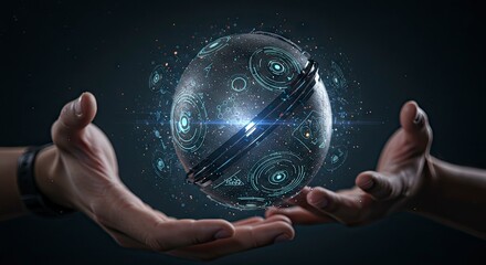 hand holding a hologram