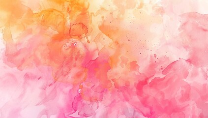 Fototapeta premium Vibrant Pink and Orange Watercolor Splash Texture