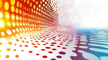 A colorful perspective of rounded dots reflecting a dynamic surface