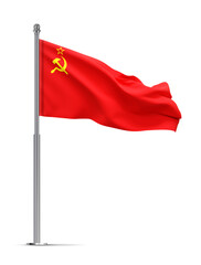 Flag of the Soviet Union isolated on white background