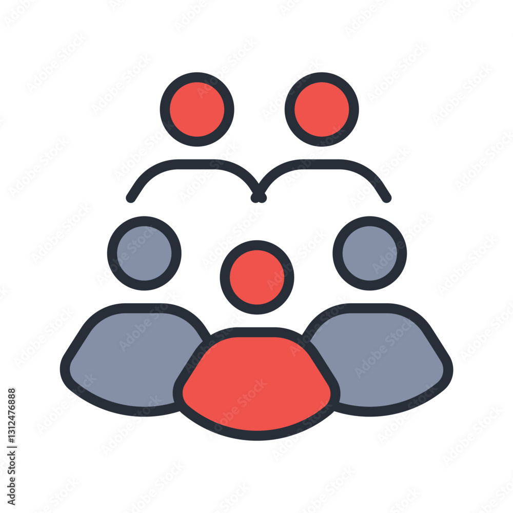 Poster crowd icon. vector.editable stroke.linear style sign for use web design,logo.symbol illustration.
