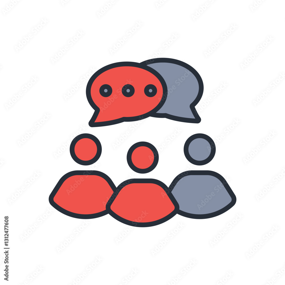Poster community icon. vector.editable stroke.linear style sign for use web design,logo.symbol illustration