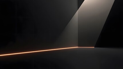 Bright light illuminates a dark corner with a glowing line element