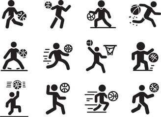 Minimalist Vector Clipart of Sports Poses