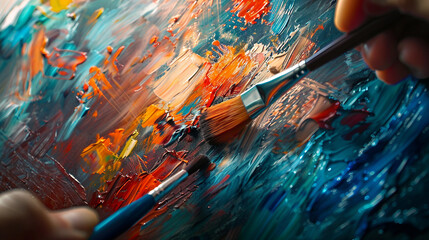 Obraz premium Capturing Emotion Through Brush Strokes by a Painter