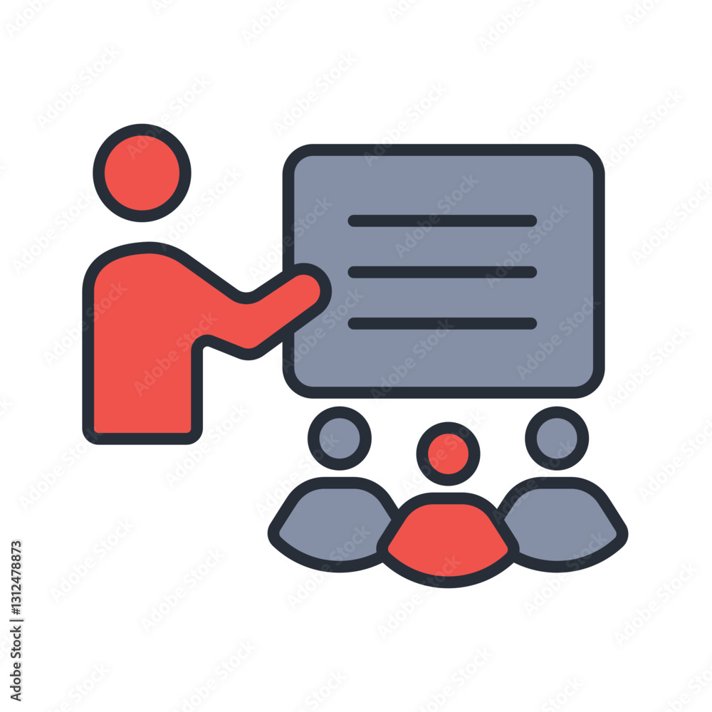 Poster teaching icon. vector.editable stroke.linear style sign for use web design,logo.symbol illustration.
