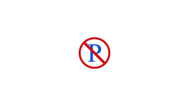 No parking on red background, not allow to parking signal motion design. Do Not Parking