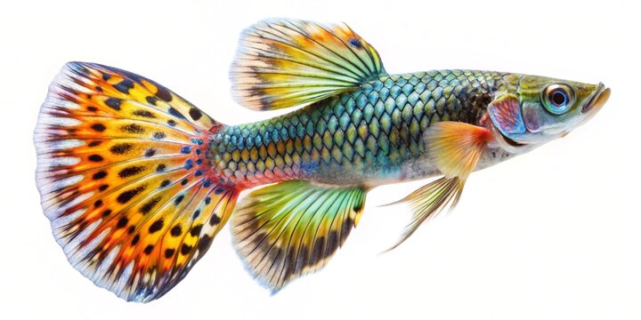 guppi fish isolated on white background 