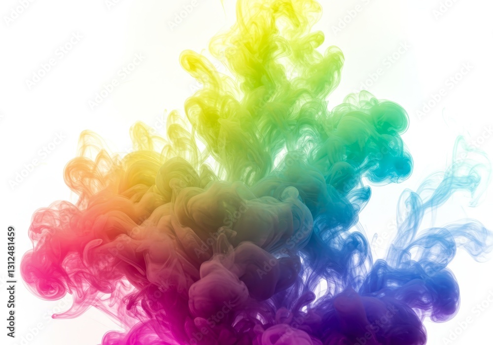 Aufkleber colorful ink swirl abstract background - vibrant rainbow ink swirling in water, creating a dynamic a