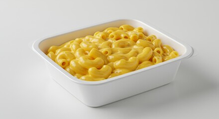 Creamy Macaroni and Cheese Takeout Box - Comfort food, cheesy pasta, takeout container, delicious meal, quick dinner