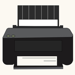 Digital Illustration of a Printer: Modern Printing Technology and Office Equipment.