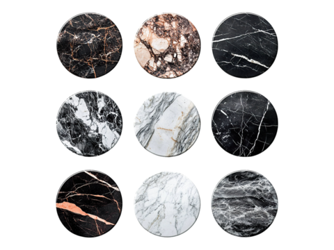 set of modern marble trivets