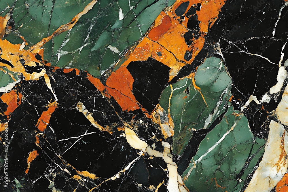 Poster intricate multi hued marble texture with a network of lines