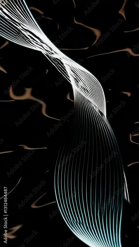 Poster dynamic flow of abstract light waves in motion against a dark background