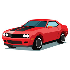 Fototapeta premium A shiny red sports automobile, a fast vehicle isolated as a vector illustration