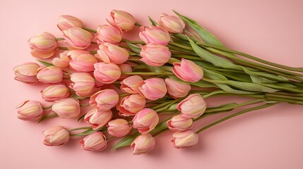Beautiful composition of spring flowers bouquet of pink background