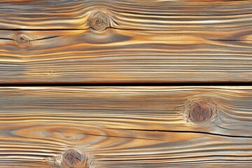 Fototapeta premium Rustic Wooden Boards: A Close-Up of Warm-Toned Woodgrain Texture and Knot Details