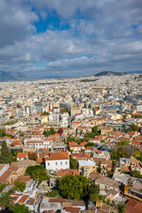 Obraz premium Panoramic view of Athens from Acropolis, Greece. Athens Cityscape, Plaka and Skyline in Greece, Europe
