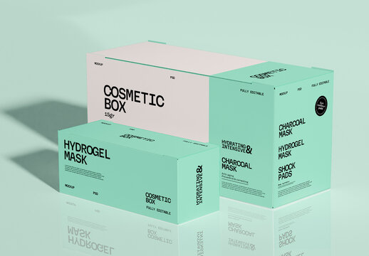  Different Size of Boxes Mockup