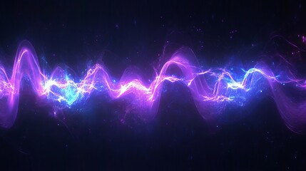 cosmic flowing digital waveforms with glowing purple and blue gradients, high resolution, futuristic and sleek design, artistic and minimalistic, clean and vibrant layout