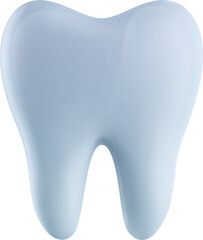 3d vector white tooth in realistic glossy style. Bright medical design element. Minimal dental healthcare illustration.
